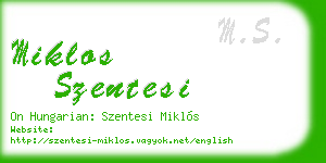 miklos szentesi business card